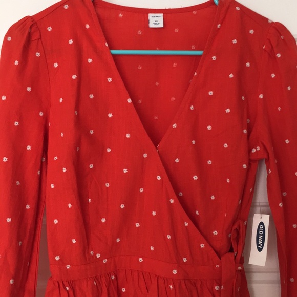 Old Navy Red dress with flowers - Picture 2 of 4